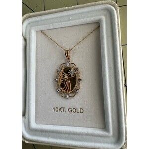 10k Gold Guardian Angel Necklace 18”Always By Your Side